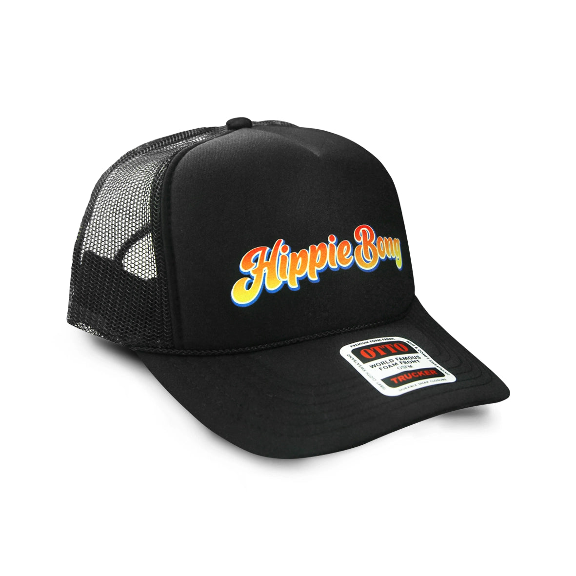 Boné Otto Logo Trucker Colorido Hippie Bong Preto