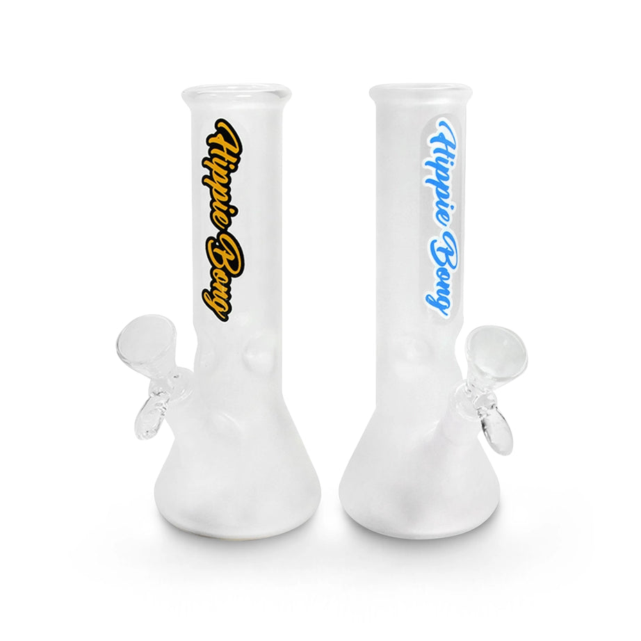 Bong de Vidro sandblast jateado com Bowl Dowstem amarelo e Azul