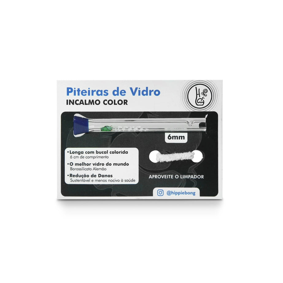 Card Piteira de Vidro Incalmo Flat bucal colorido achatado embalagem com limpador