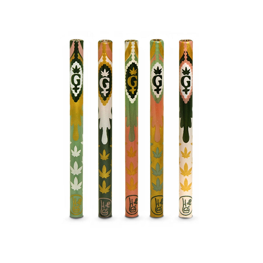 Piteira de Vidro Full Print colorida Alongada Girls in Green com embalagem