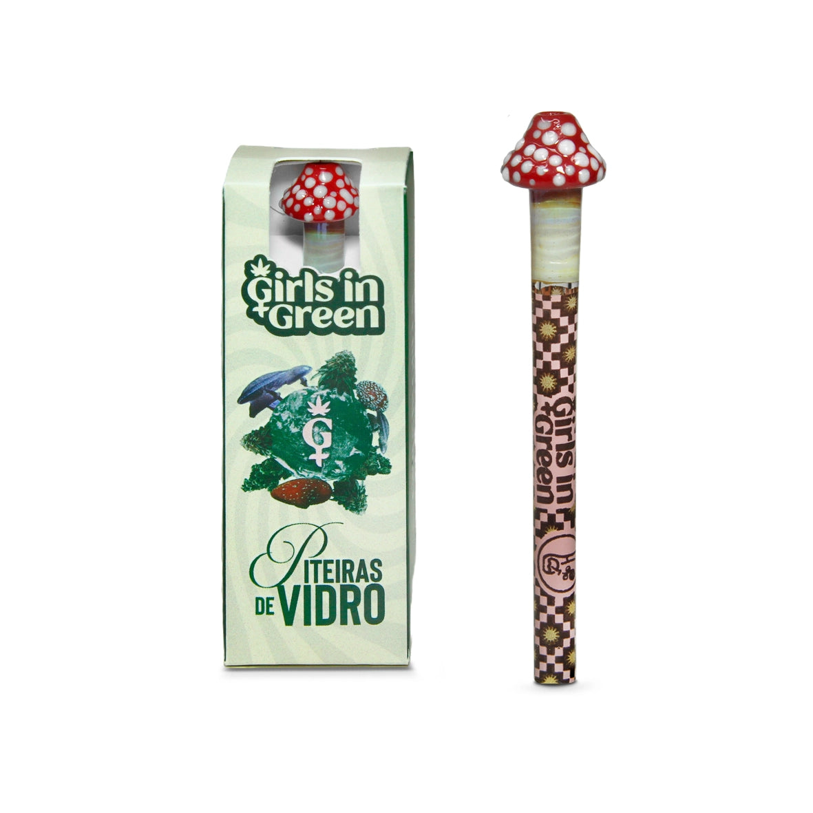 Piteira de Vidro COGUMELO Girls in Green - Full Print