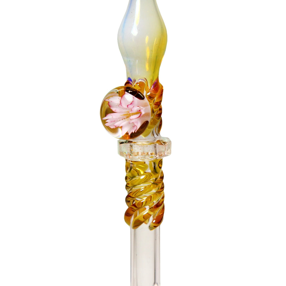 Piteira de Vidro Flor Sakura Pink