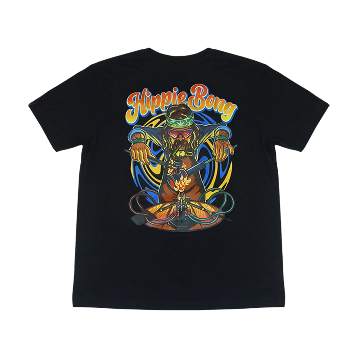 Camiseta Preta Hippie Bong Soprador de Vidro