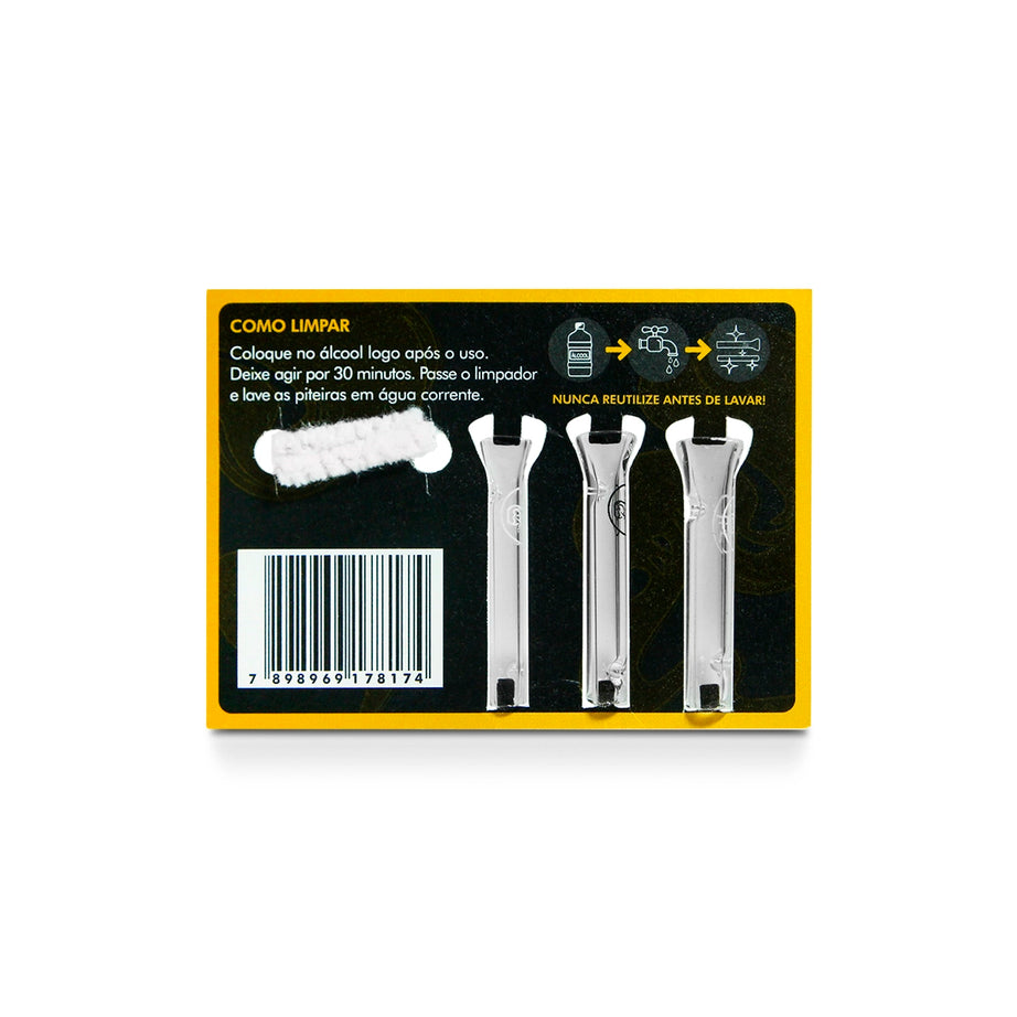 Card Piteiras de Vidro com bucal embalagem com limpador