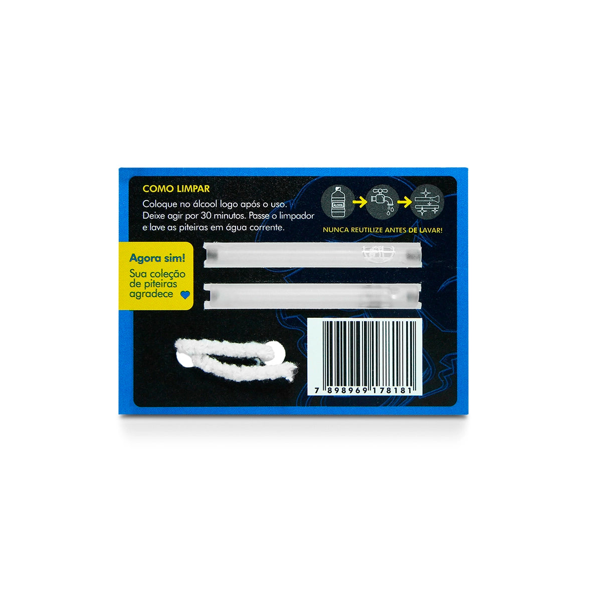 Card Piteira de Vidro Sandblast Jateado embalagem com limpador