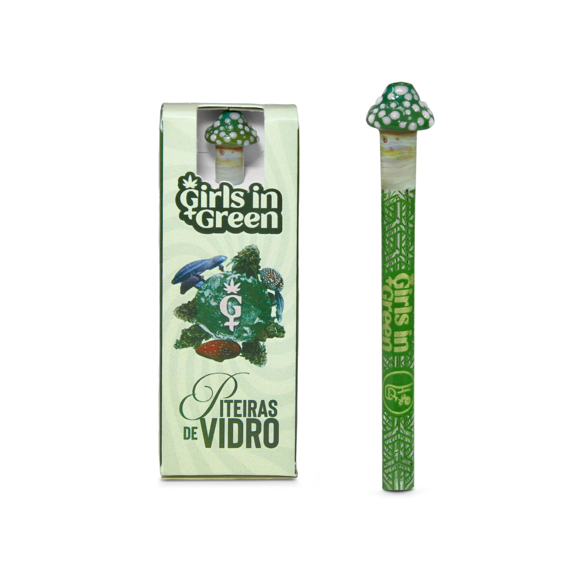 Piteira de Vidro COGUMELO Girls in Green - Full Print