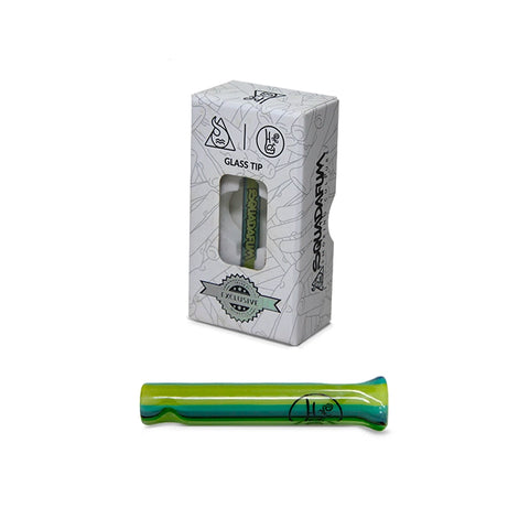 Piteira de Vidro Vacstack colorida verde azul preto Collab Squadafum com caixa embalagem