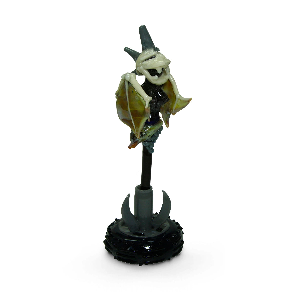 Piteira de Vidro Miniatura Colorida Escultura com base