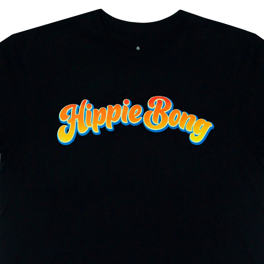 Camiseta Preta Hippie Bong Soprador de Vidro